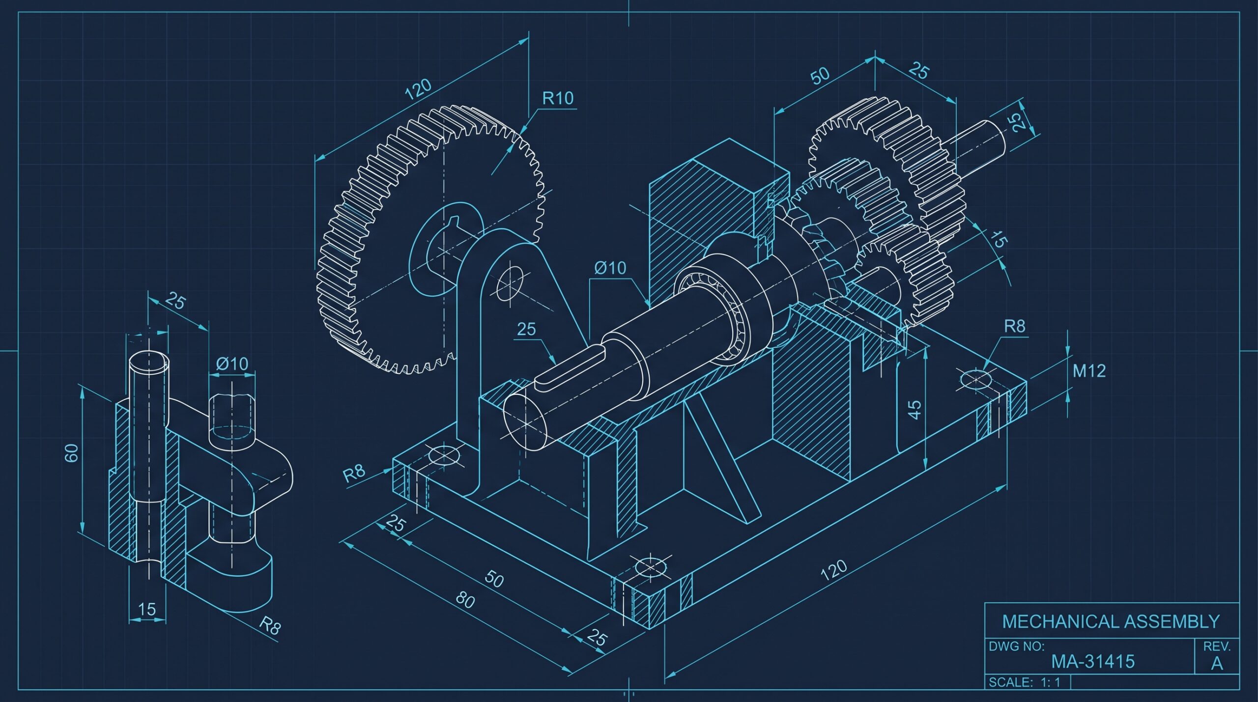 JIS機械図面・ブループリントのイメージ